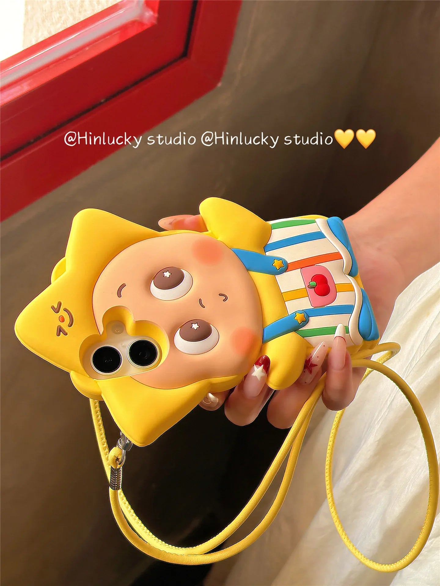 Ameigas Cartoon Striped Star Buddy Case with Crossbody Strap - Ameigas