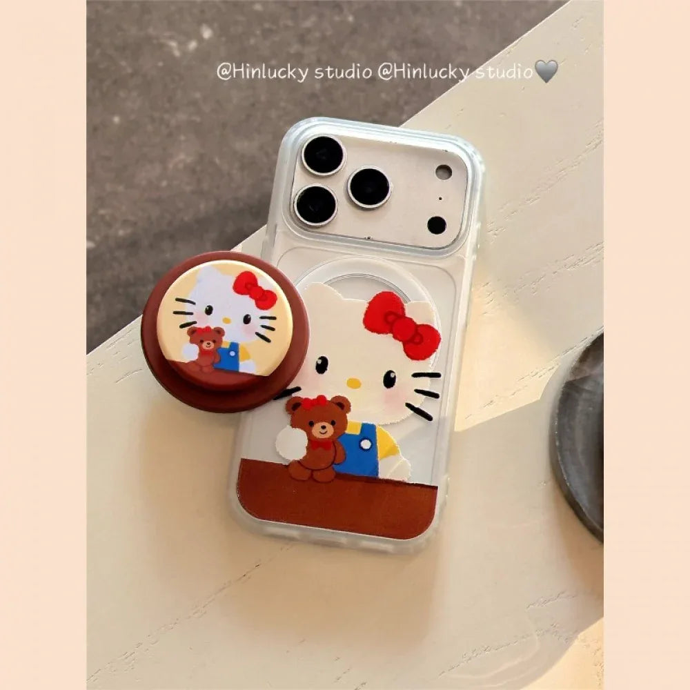 Ameigas Best Friends Case - Bear & Kitten Cuddle MagSafe Skin-Feel Cover - Ameigas
