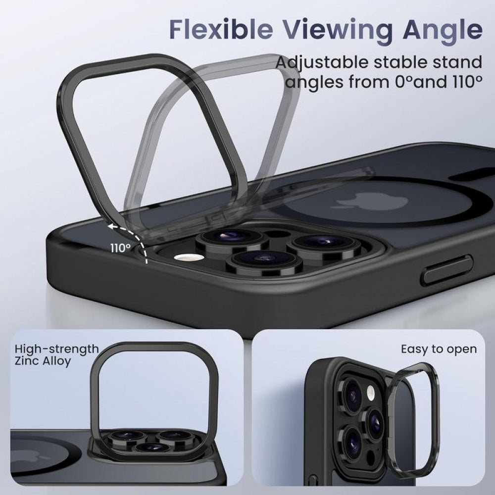 Ameigas Shockproof MagSafe Phone Case with Camera Stand & Lens Protection