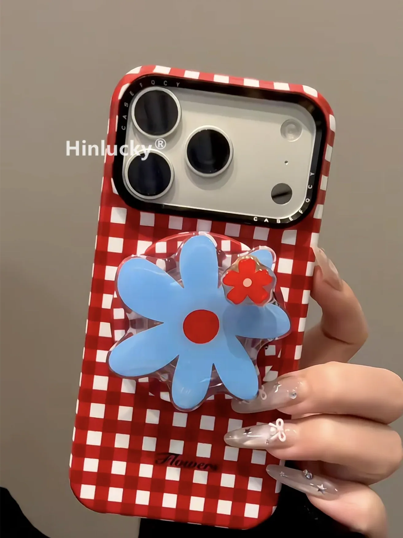 Ameigas Carnival Bloom Case - Spinning Gingham Flower MagSafe Cover - Ameigas