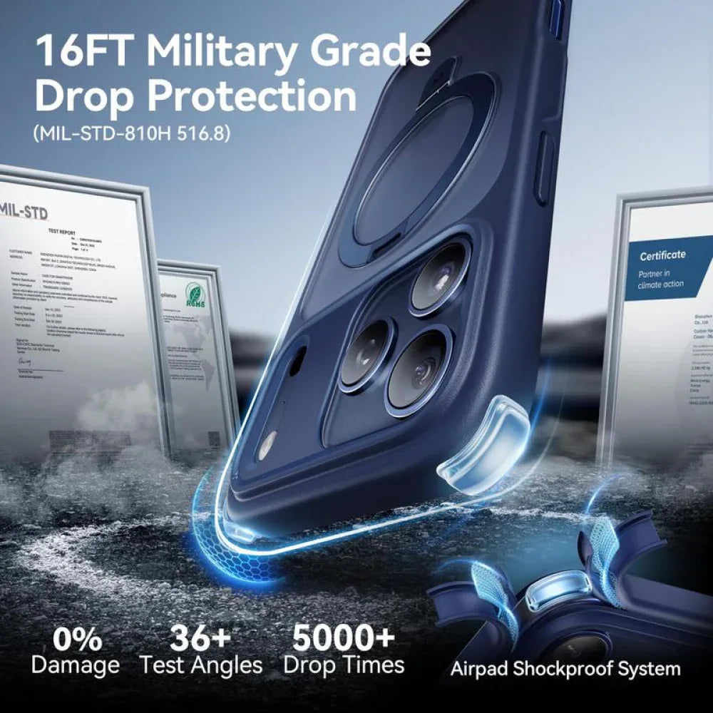 Ameigas Deep Blue Magnetic Stand Protective Phone Case - Ameigas