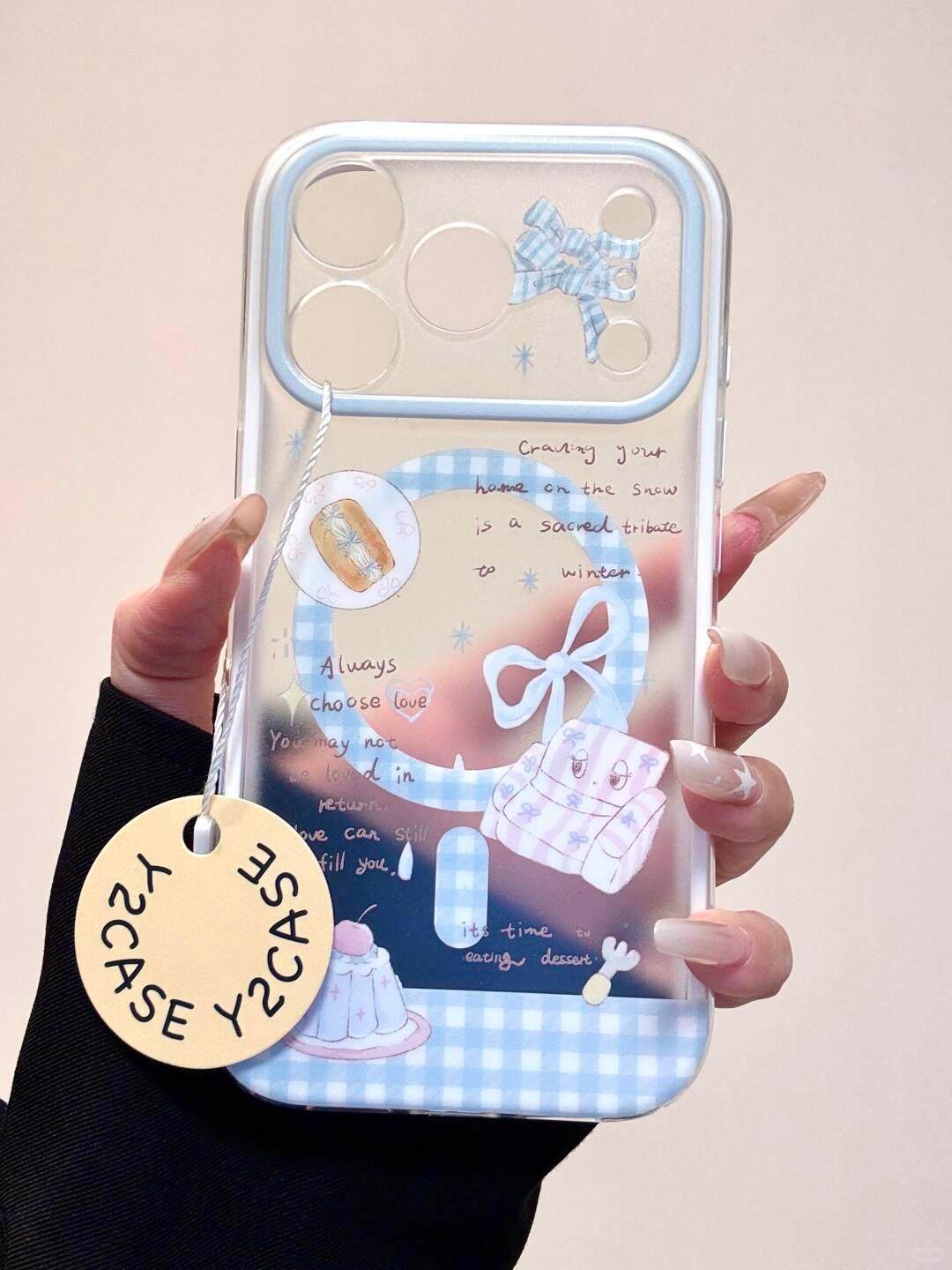 Ameigas Bow Pudding Sofa Magnetic Stand Phone Case - Ameigas