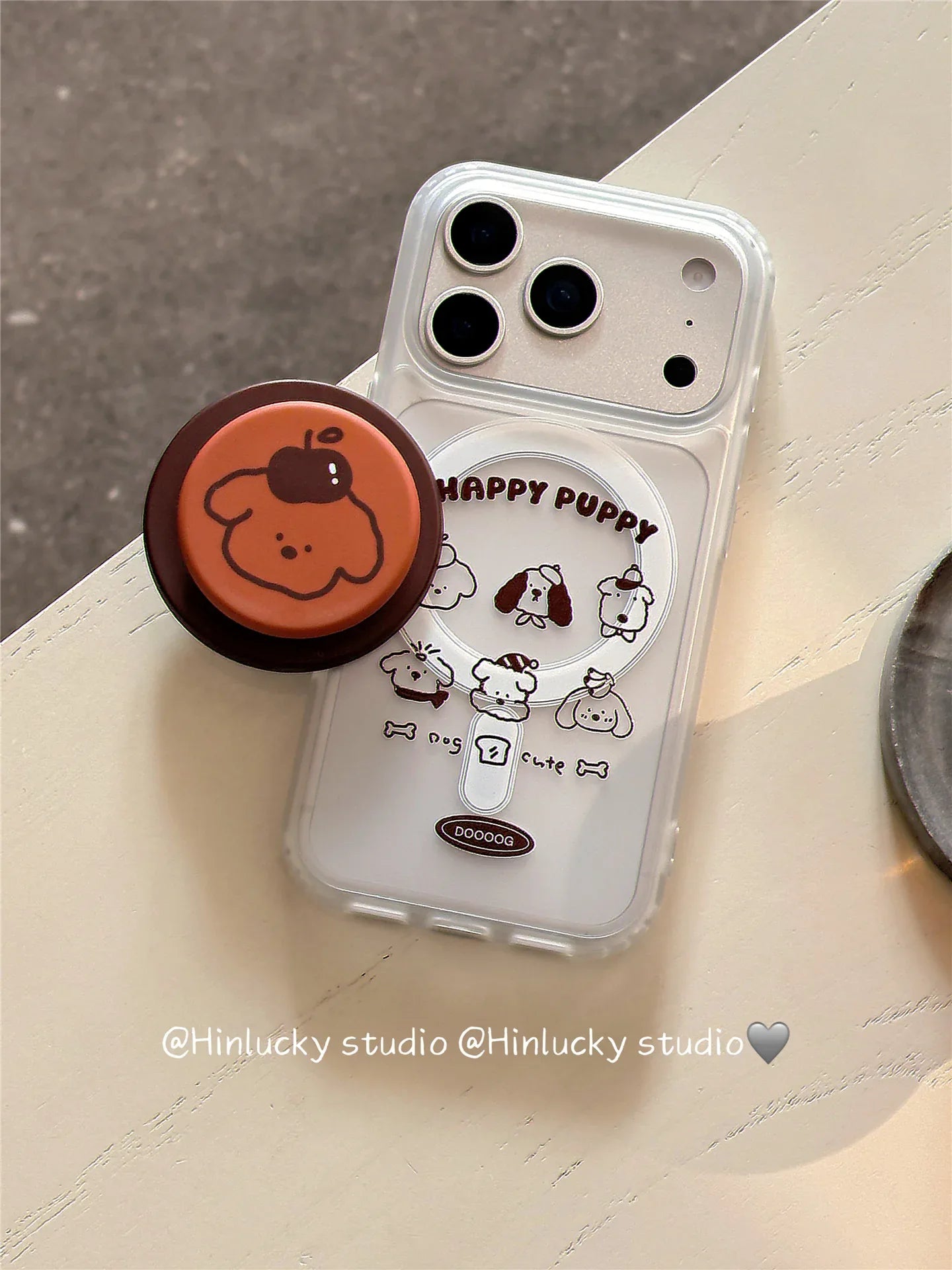 Ameigas Cute Line Art Puppy Frosted MagSafe Stand Case - Ameigas