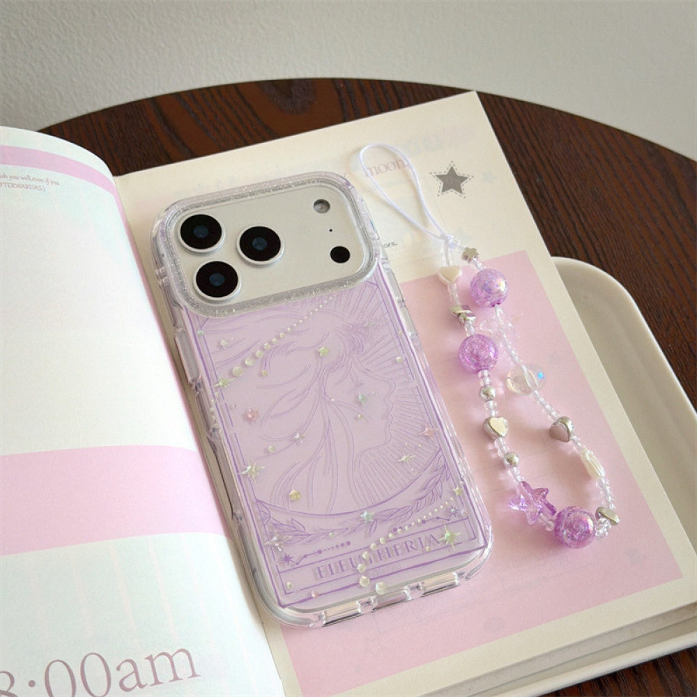 Beautiful Ins Style Gold-Plated Goddess Tears Compatible with iPhone 16/17 Pro Max Case 14 Apple 15 Chain