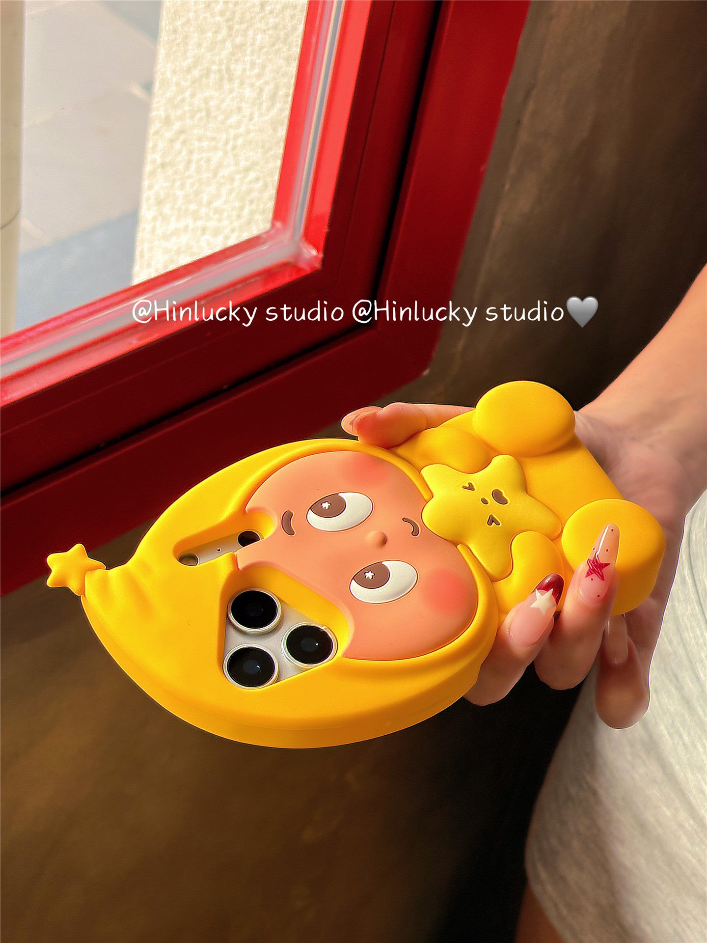 Ameigas Sunny Starfolk Case - 3D Cartoon Yellow Star Character Silicone Cover for iPhone