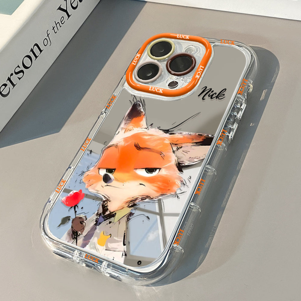 Ameigas Zootopia Judy & Nick Mirror Phone Case for iPhone