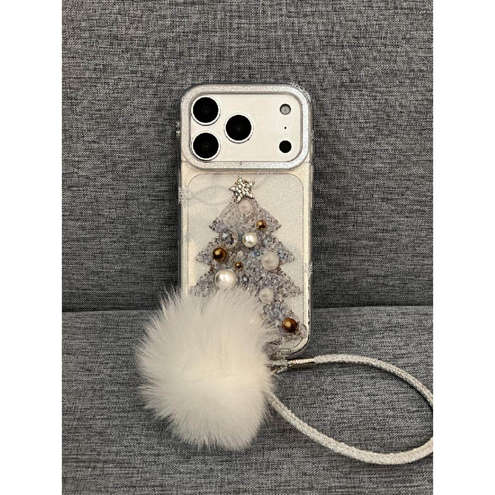Ameigas Glitter Gold Ornament Christmas Tree Phone Case