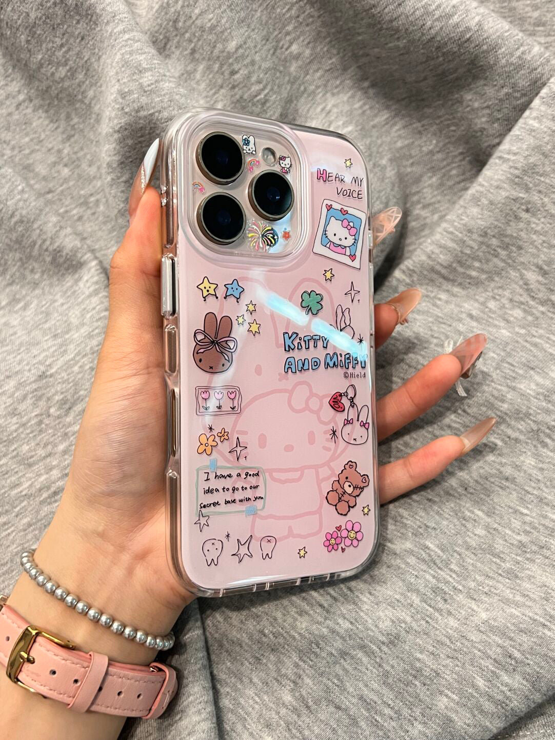 Ameigas Hoodie Kitty Case - Cute Character in Costume with Full-Button Protection