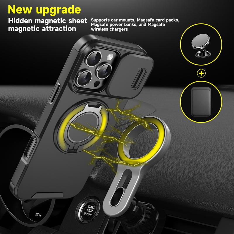 Ameigas Ring Stand Protective Phone Case with Camera Guard