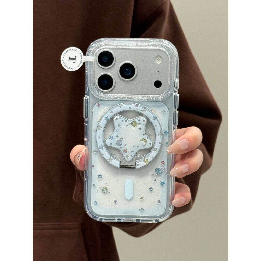 Ameigas Gilded Galaxy Transparent Magnetic Phone Case