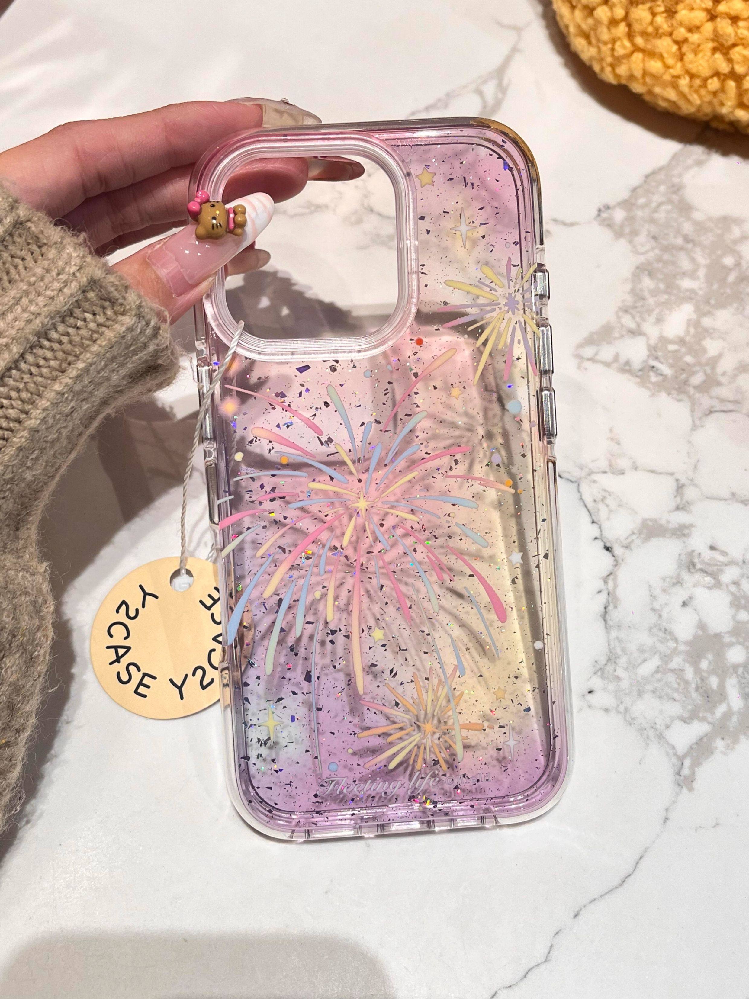 Ameigas New Year Fireworks Case - Colorful Sparkling Silicone Design with Full-Body Drop Protection