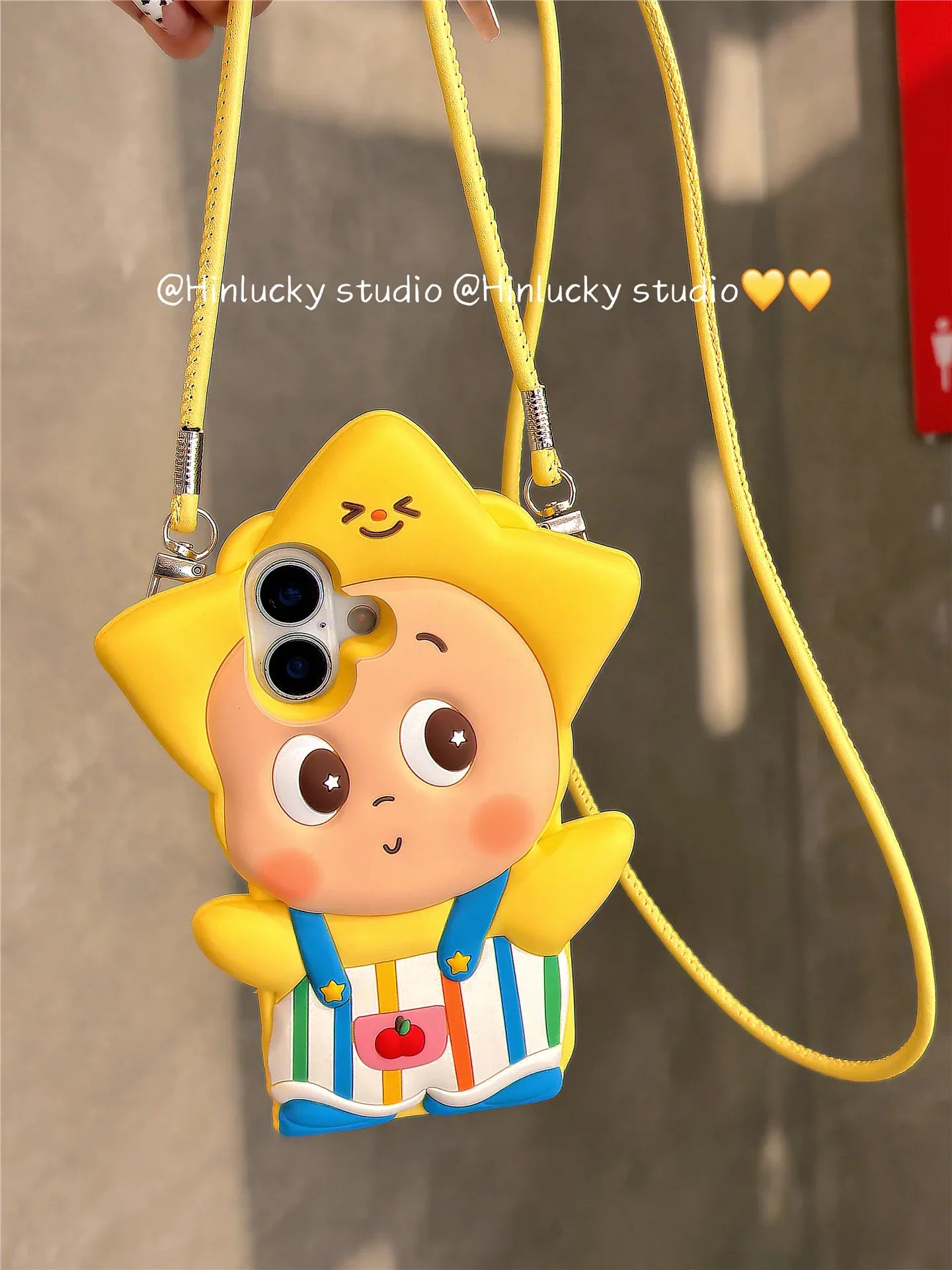 Ameigas Cartoon Striped Star Buddy Case with Crossbody Strap - Ameigas