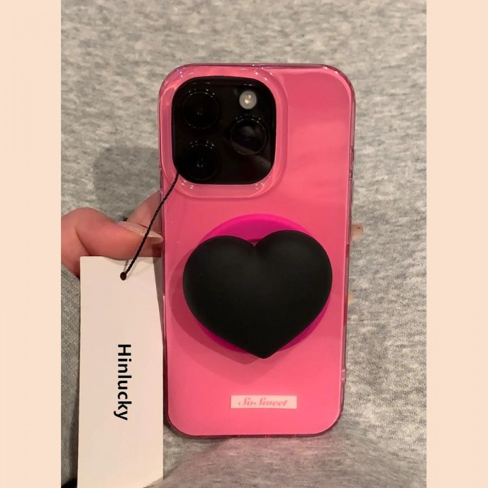 Ameigas Sweet Edge Case - Dusty Rose Heart with Studded Accent & MagSafe Stand