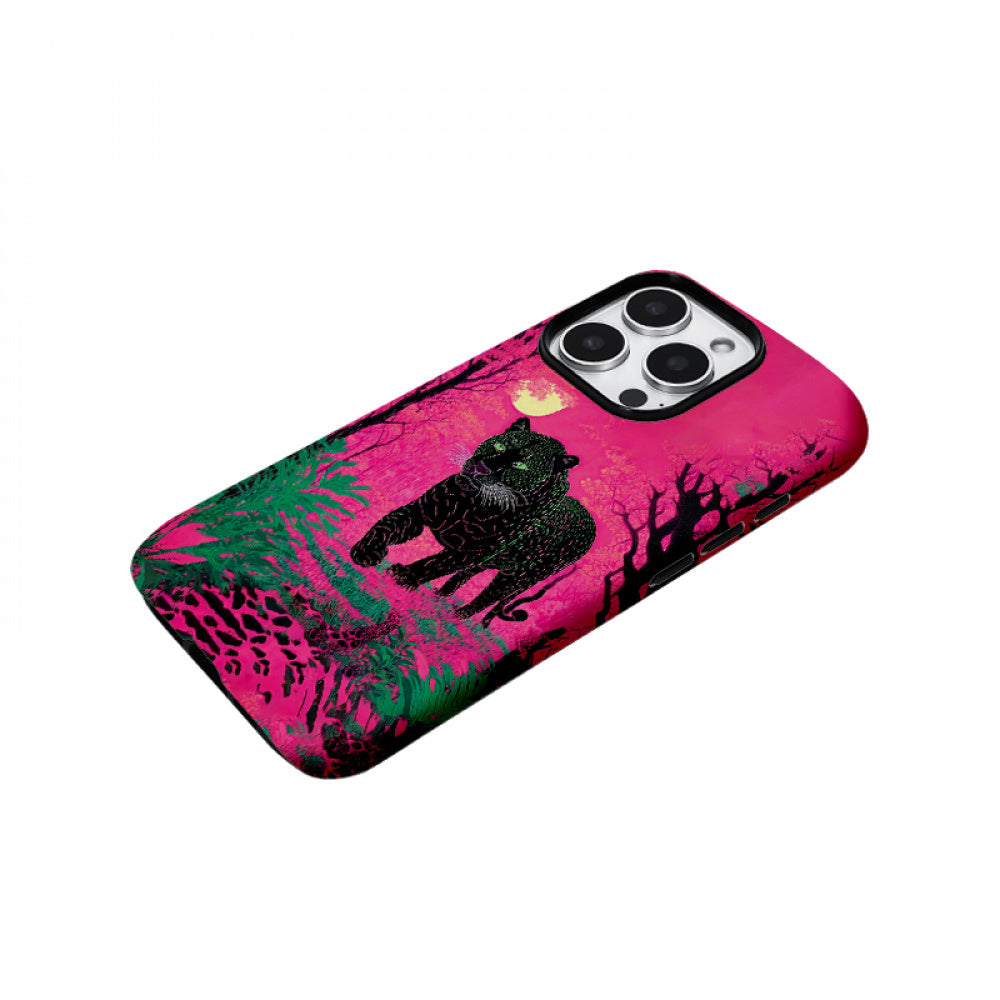 Ameigas Black Panther Oil Painting Dual-Layer Protective Phone Case