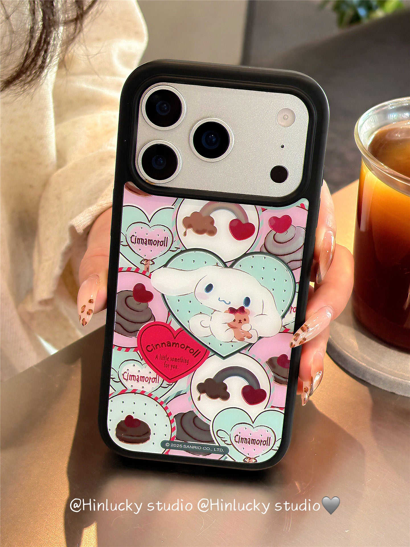 Ameigas Sanrio Heart Gold-Plated Magnetic Protective Phone Case