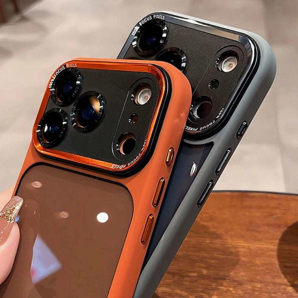 Ameigas Luxury Translucent Case with Metal Lens Frame