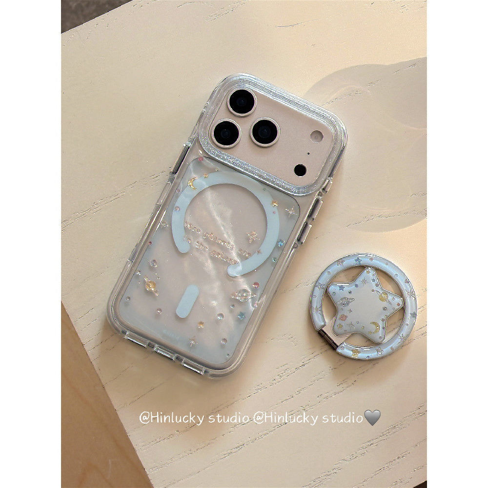 Ameigas Iridescent Star Planet Magnetic Stand Protective Case