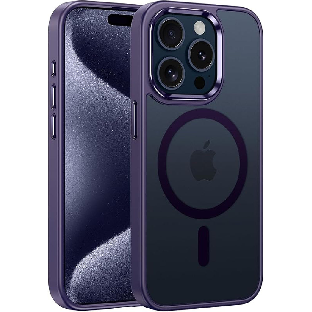 Ameigas Magnetic Translucent Matte Protective Phone Case with Camera Guard