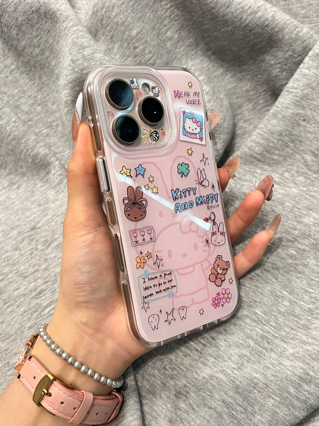 Ameigas Hoodie Kitty Case - Cute Character in Costume with Full-Button Protection