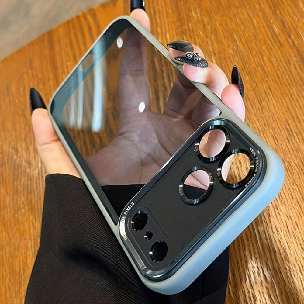 Ameigas Luxury Translucent Case with Metal Lens Frame