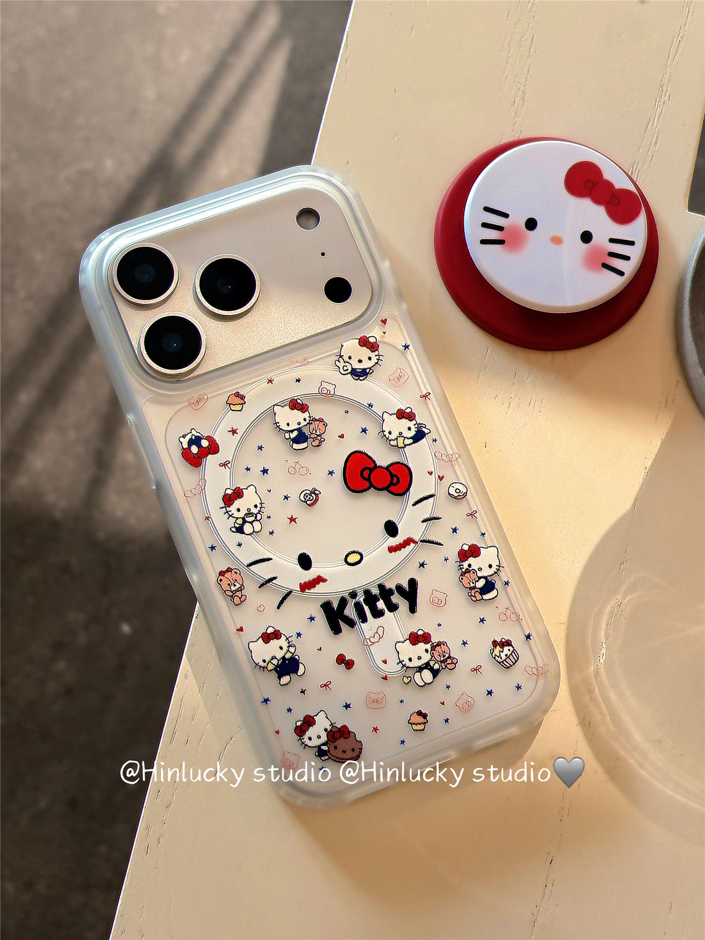 Ameigas Paw-Soft Touch Stand Case - Japanese Korean Cute Kitty MagSafe Cover