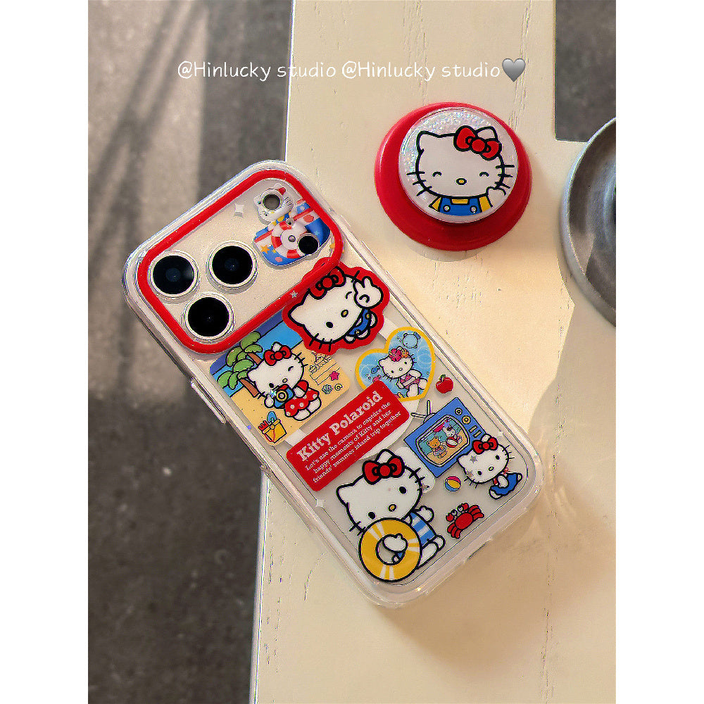 Ameigas GlitterGlide Kitten Case - Liquid Glitter Cat MagSafe Stand Cover for iPhone