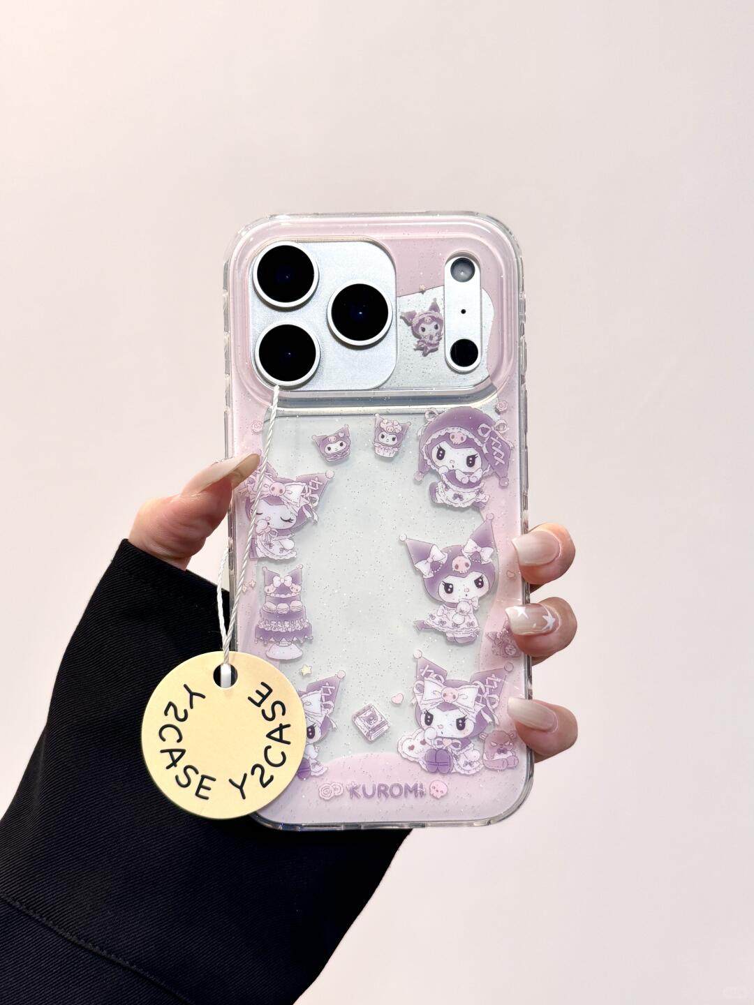 Ameigas Glitter Kuromi Frame IMD Double-Layer Phone Case