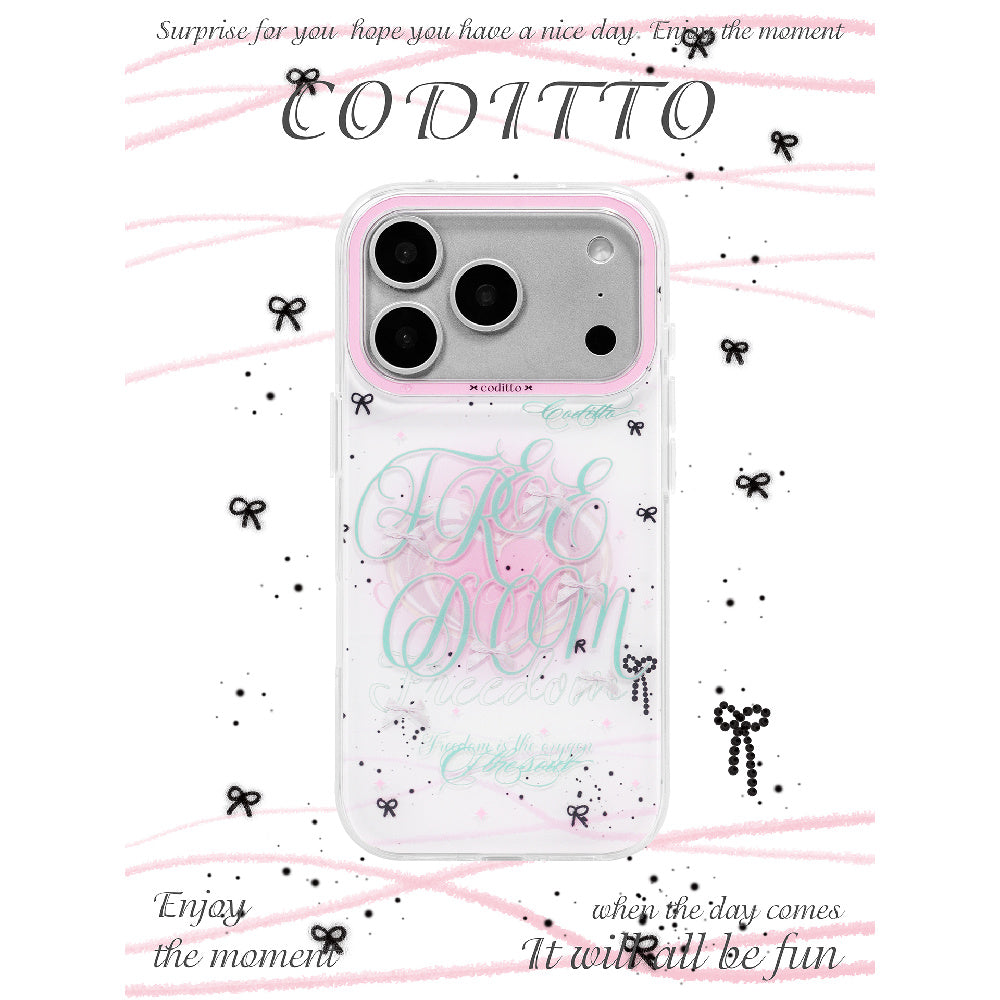 Ameigas Mint Garden Double-Layer Floral Case for iPhone 17 Pro Max / 16 Pro Max / 15 Pro / 14 / 13 – Ins Style Art Phone Cover