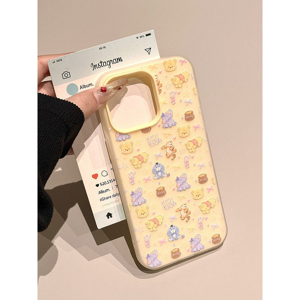 Ameigas Honey-Hug Stand Case - Classic Bear MagSafe 2-in-1 Soft Matte Cover