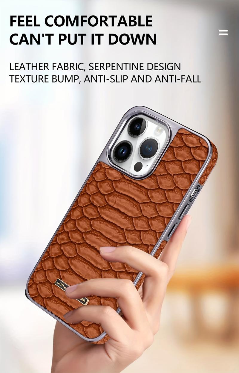 Ameigas Vegan Faux Leather Snake Skin Protective Phone Case