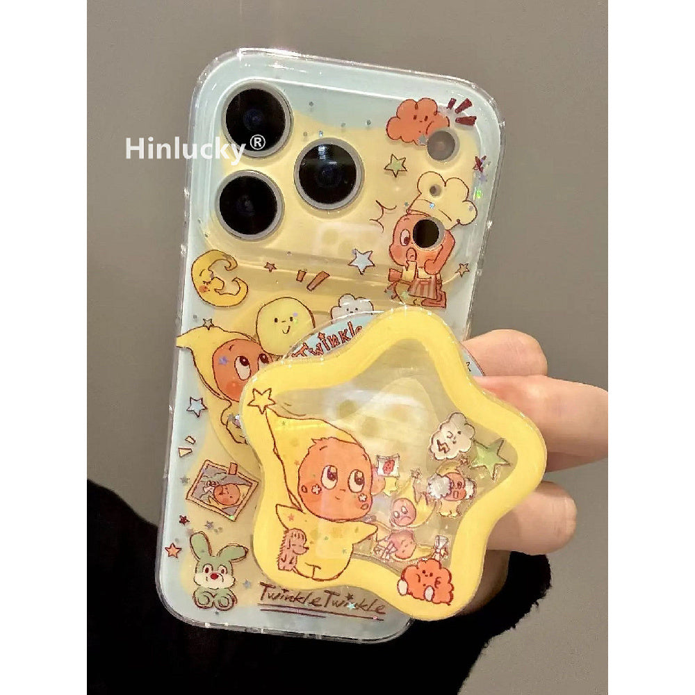 Ameigas Wobble Star-Balloon Case - Bobbling Character with Glitter & Magnetic Stand