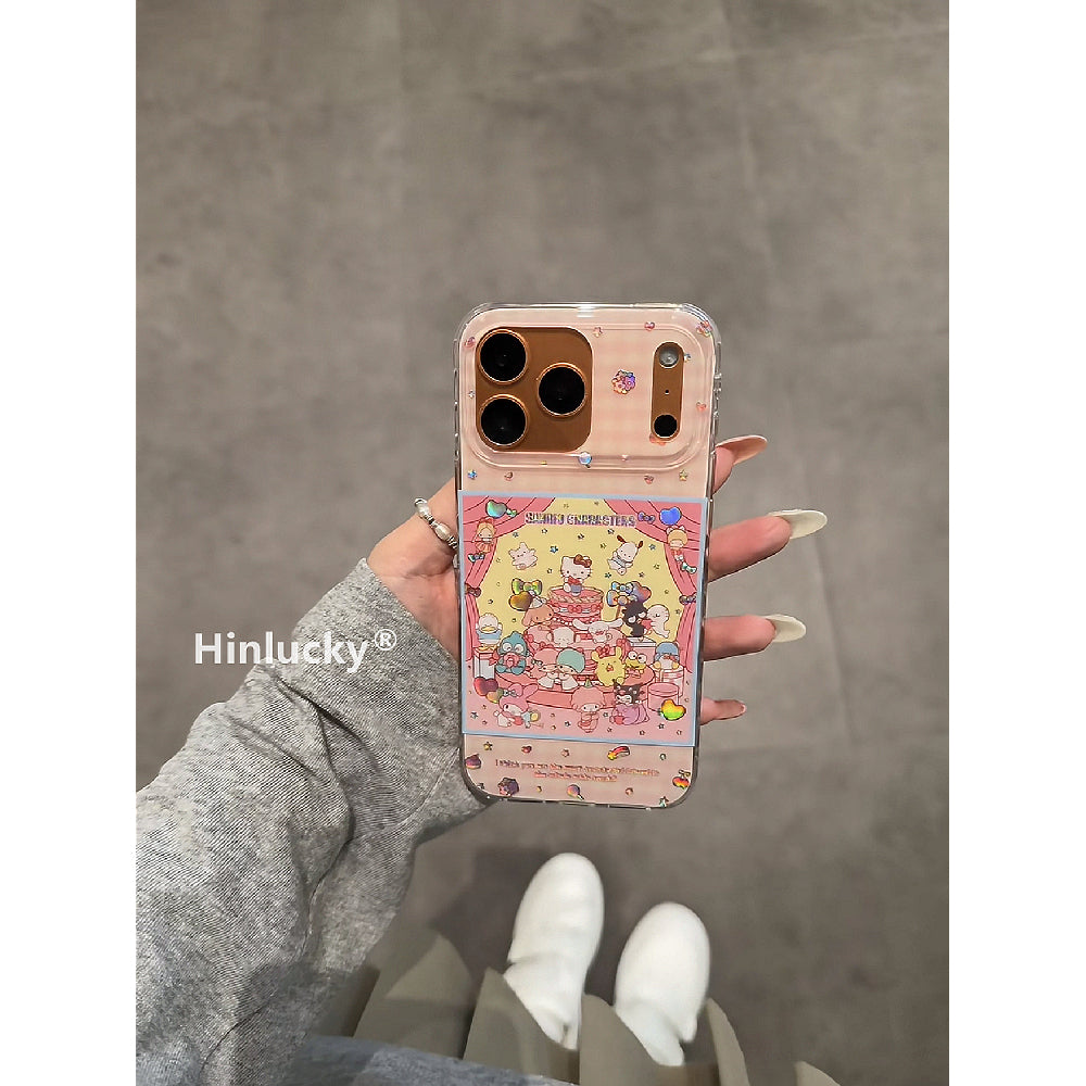 Ameigas Pink Checkered Gilded Party Phone Case