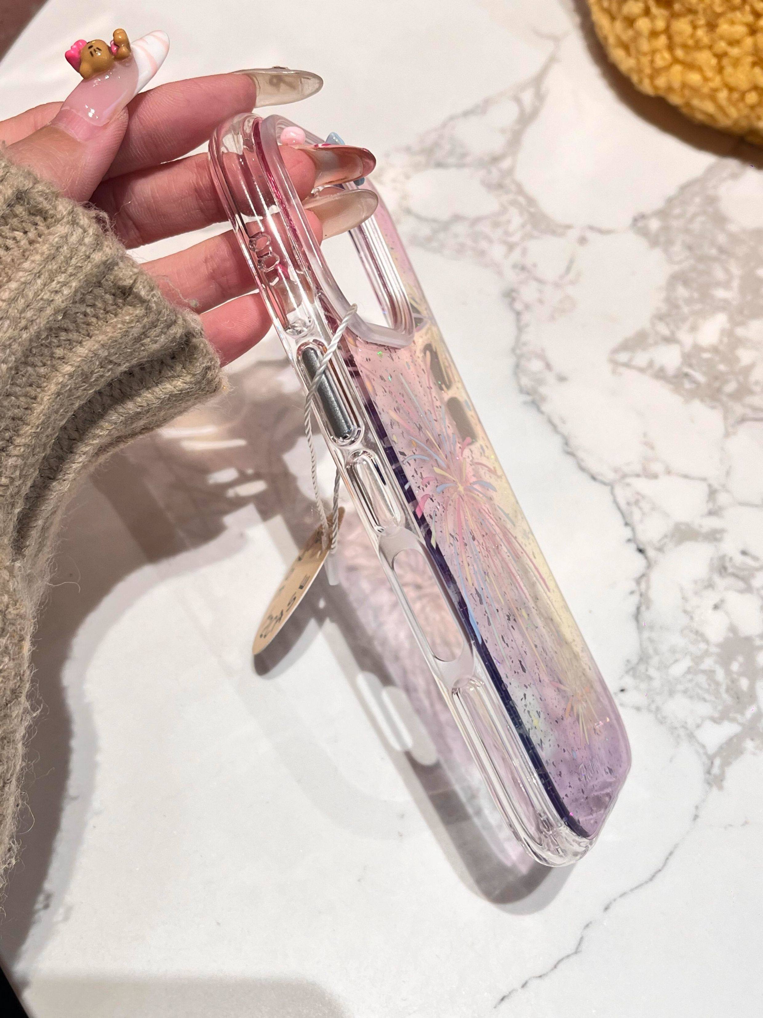 Ameigas New Year Fireworks Case - Colorful Sparkling Silicone Design with Full-Body Drop Protection