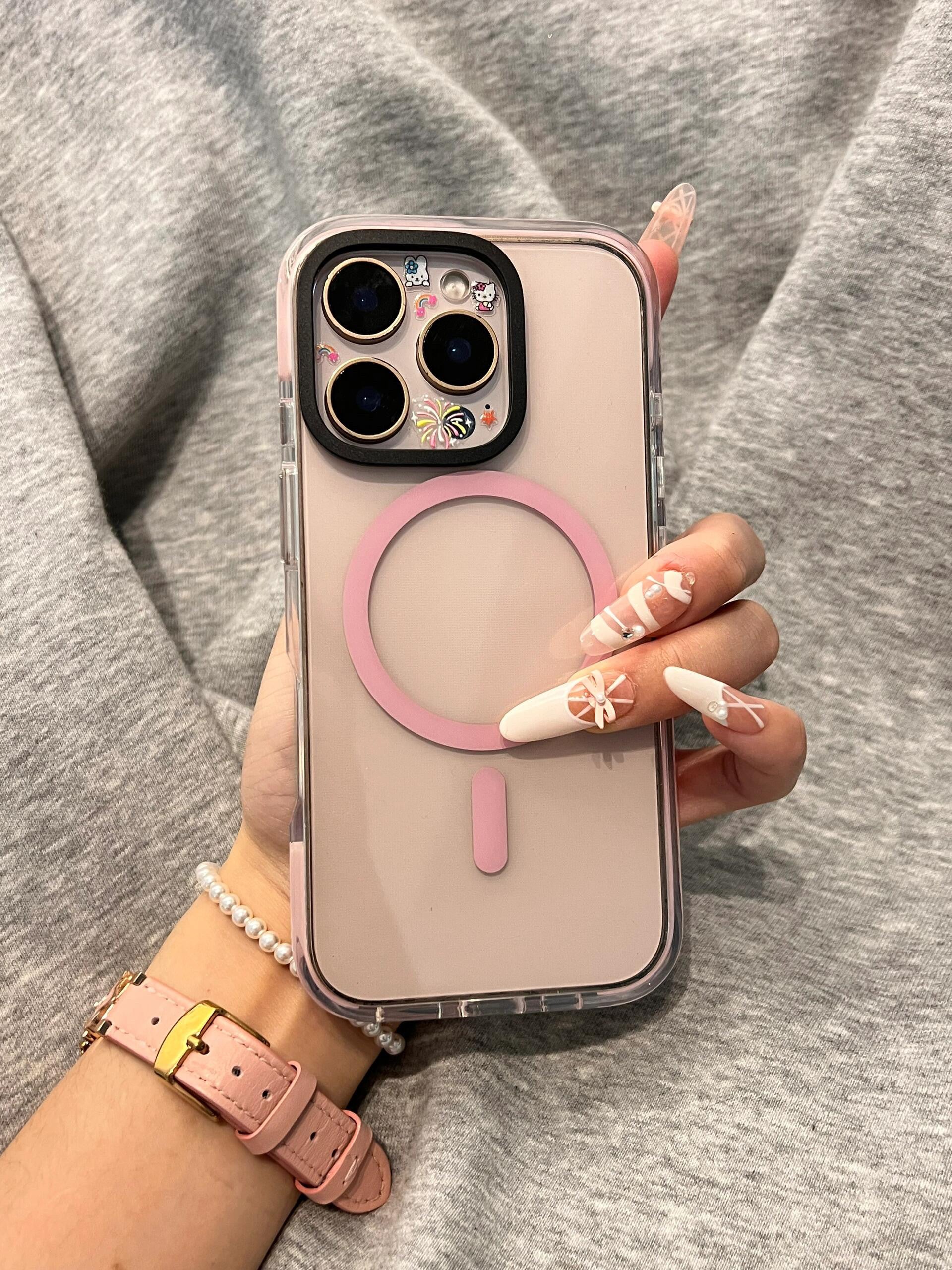 Ameigas Elegant Blush Pink Case - Translucent Magnetic Design with Crystal Clear Protection