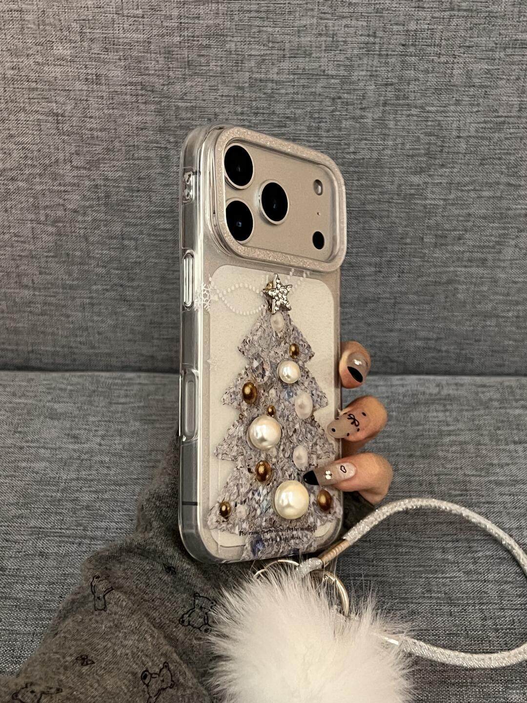 Ameigas Glitter Gold Ornament Christmas Tree Phone Case