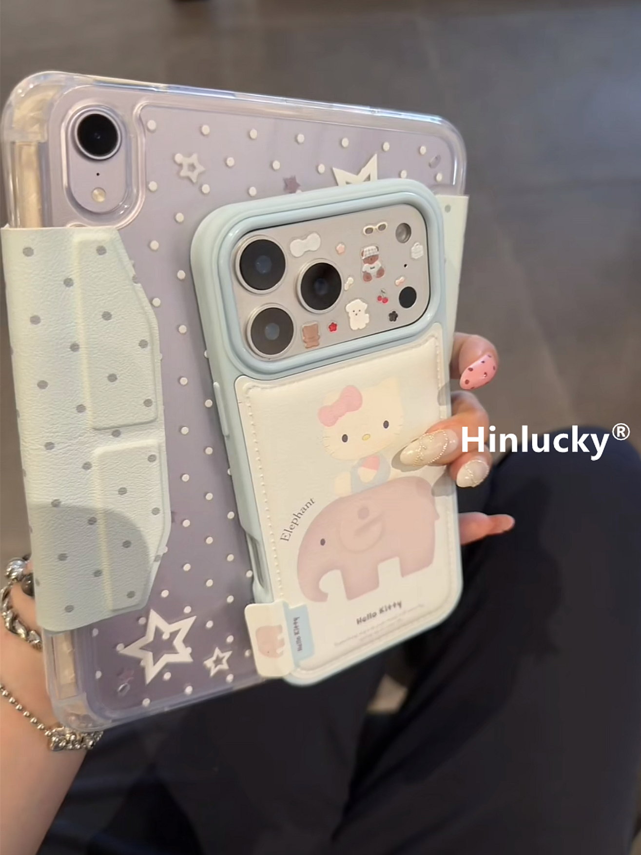 Ameigas Kitty & Ellie Adventure Case - Cat on Elephant Vegan Leather Cover for iPhone