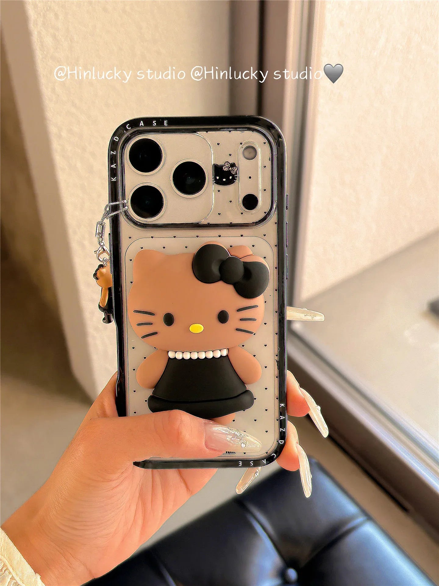 Ameigas Chic Cartoon 3D Cat Charm Full-Cover Phone Case - Ameigas