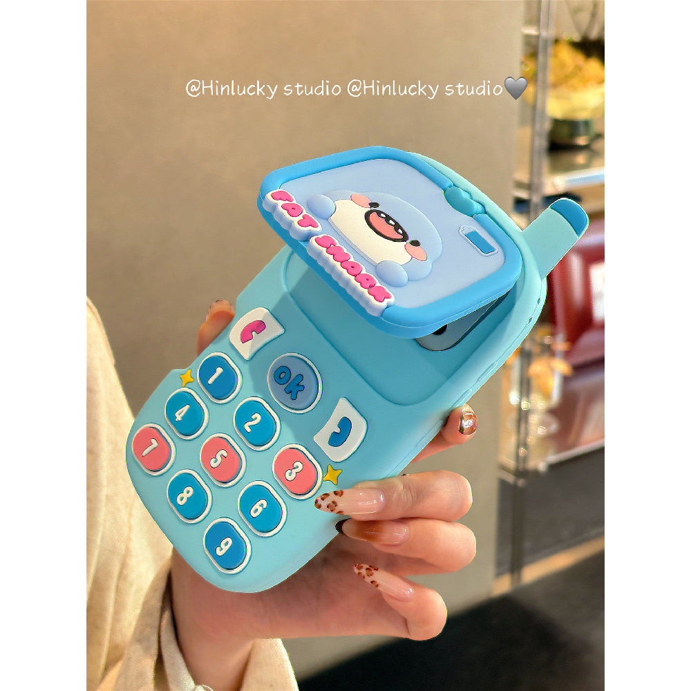 Ameigas Retro Shark Flip Case - Cartoon Shark Phone with Magnetic Stand