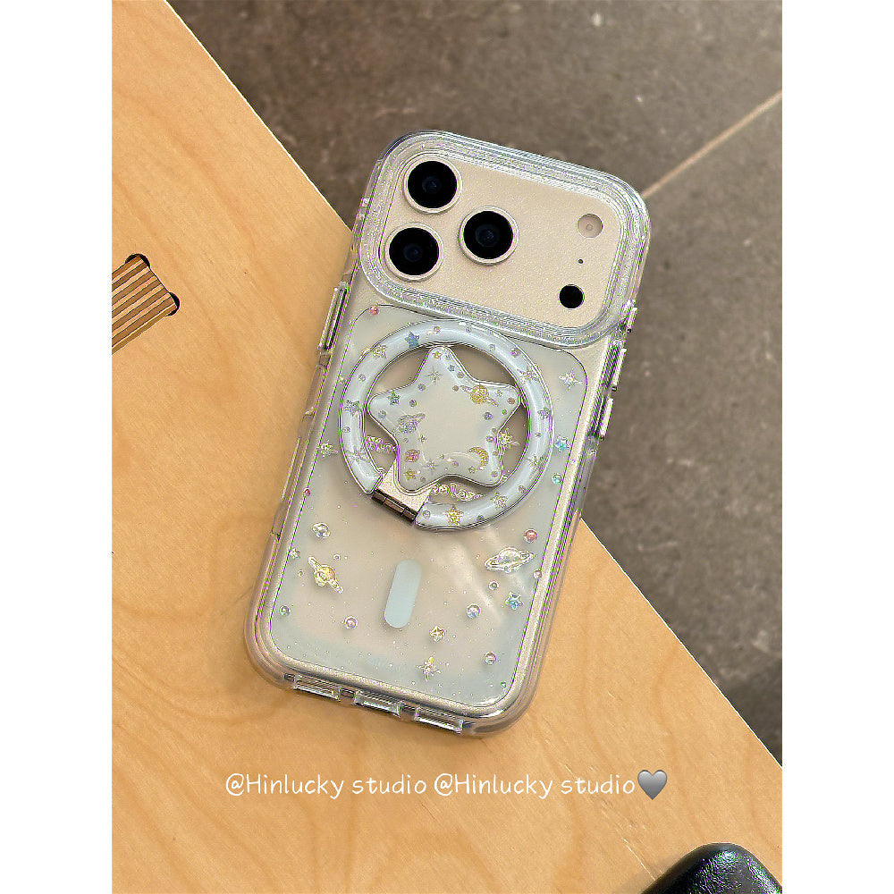 Ameigas Iridescent Star Planet Magnetic Stand Protective Case