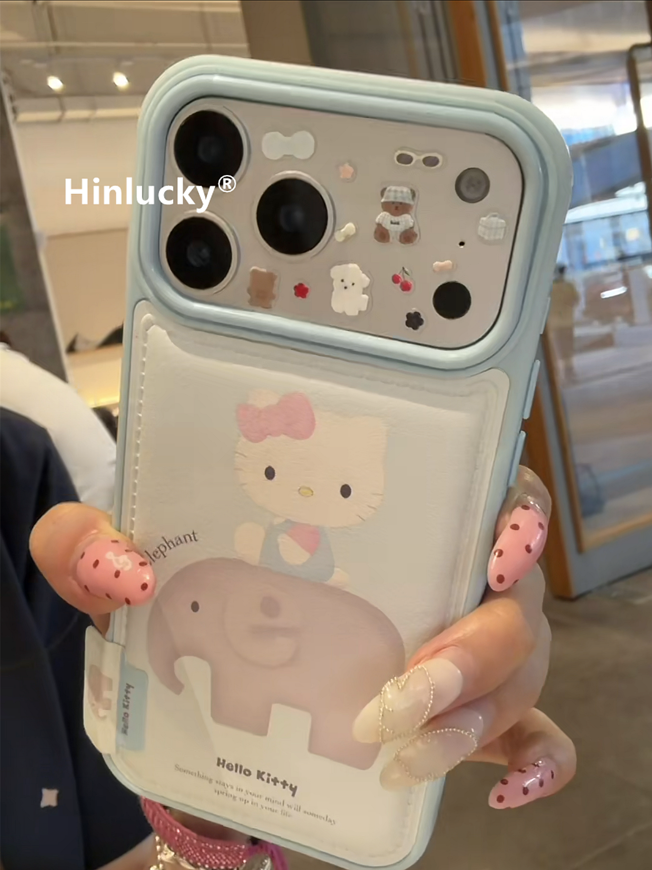 Ameigas Kitty & Ellie Adventure Case - Cat on Elephant Vegan Leather Cover for iPhone