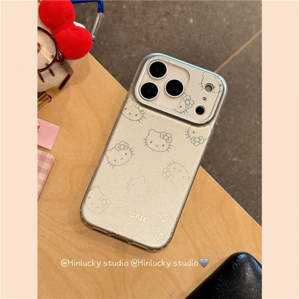 Ameigas Minimal Meow Case - Subdued Polka Dot Line Cat MagSafe Cover