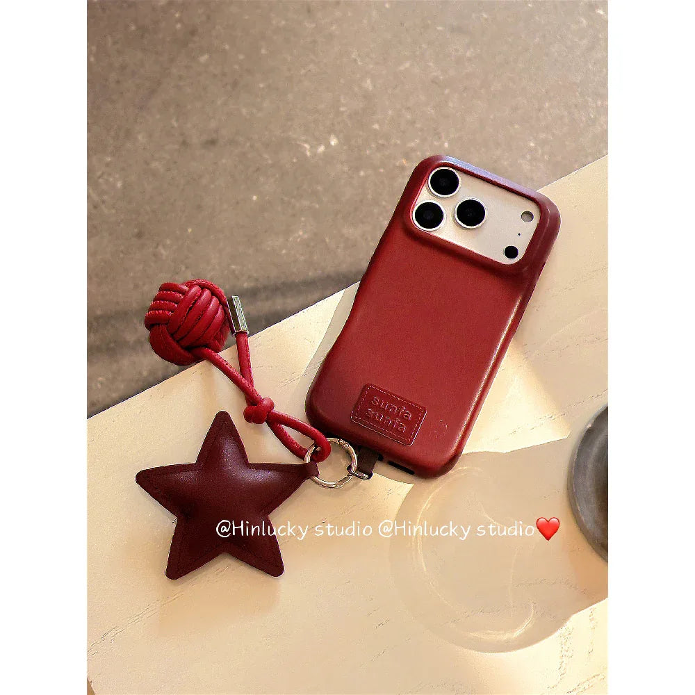 Ameigas Autumn Minimal Star Charm Leather Protective Case - Ameigas