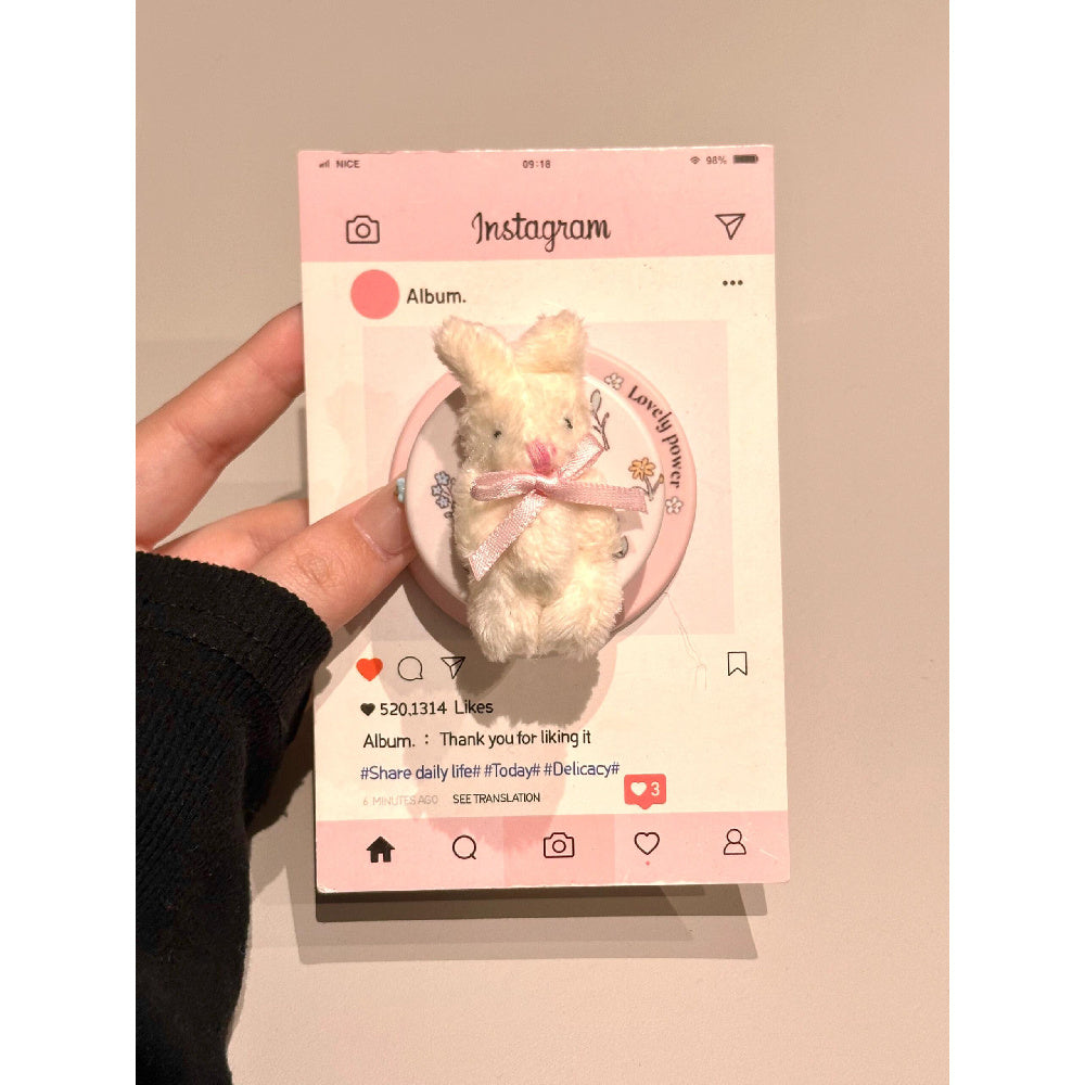 Ameigas Spring Floral Bunny Case - Pink Blossom & Rabbit Print with Full-Body Magnetic Protection