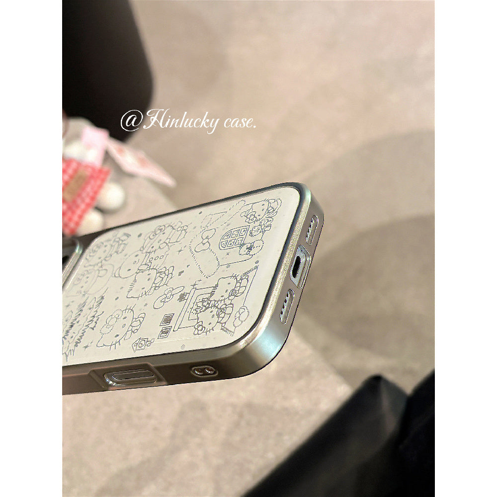Ameigas Frosty Tale Case - Sparkling Snowman Kitty Electroplated Cover
