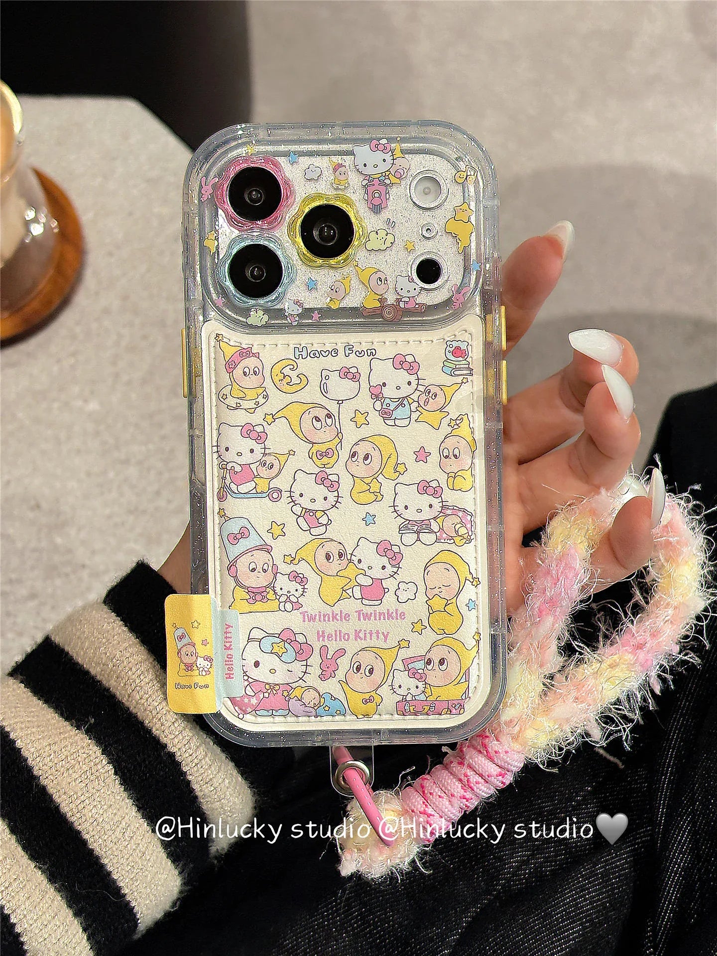 Ameigas Celestial Bow-Kitty Case - Starry Character with Floral Leather Accent & MagSafe - Ameigas