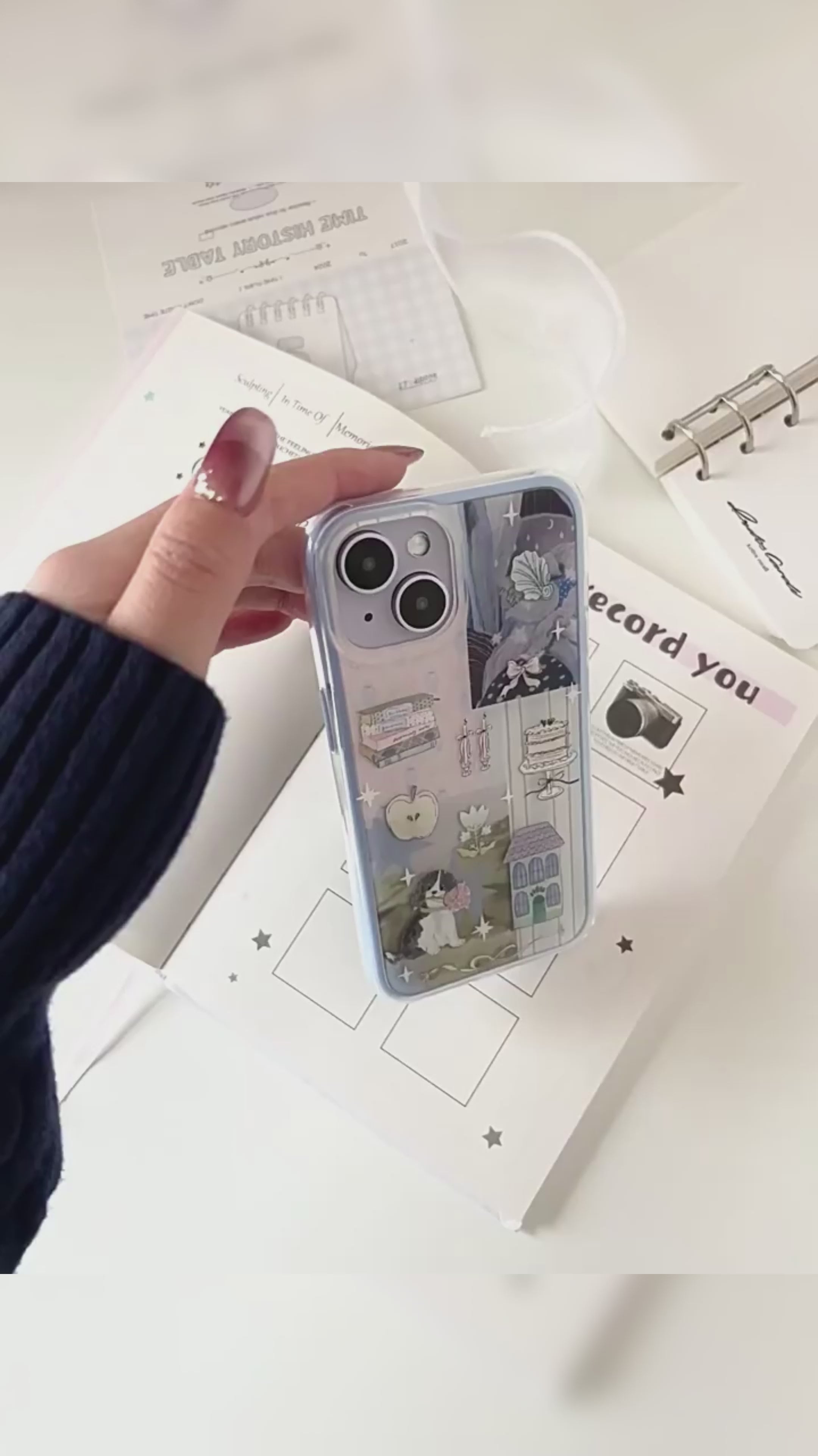 Ameigas Dreamy Green Apple Case - Matte Artistic Illustration, Fashion & Minimalist Vibe