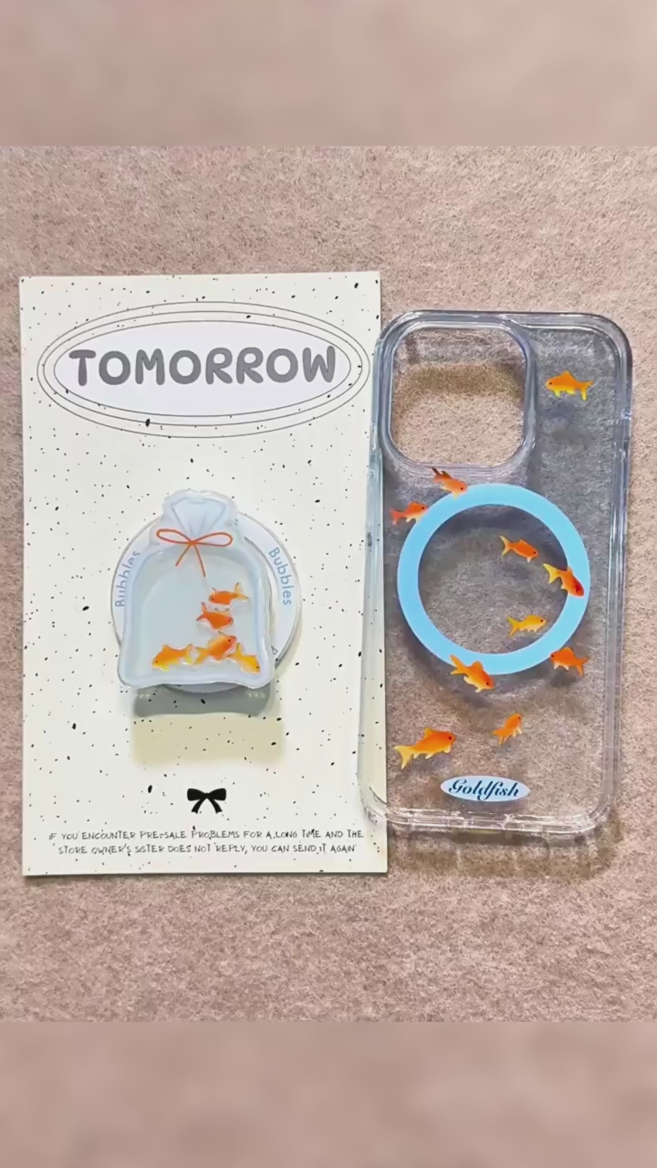 Ameigas Ins-Style Blue Gradient Koi Magnetic Shaker Stand Phone Case