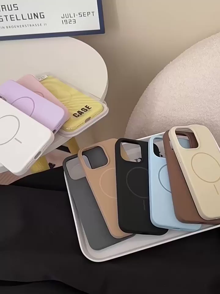 Ameigas MagSafe Liquid Silicone iPhone Case – Solid Color, Slim Shockproof Soft Cover